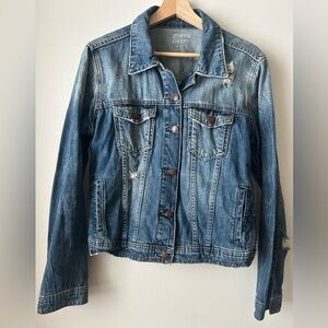 Zara Distressed Blue Jean Jacket
